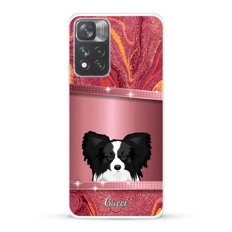 Chiens curieux aspect pailleté - Coque de téléphone personnalisée