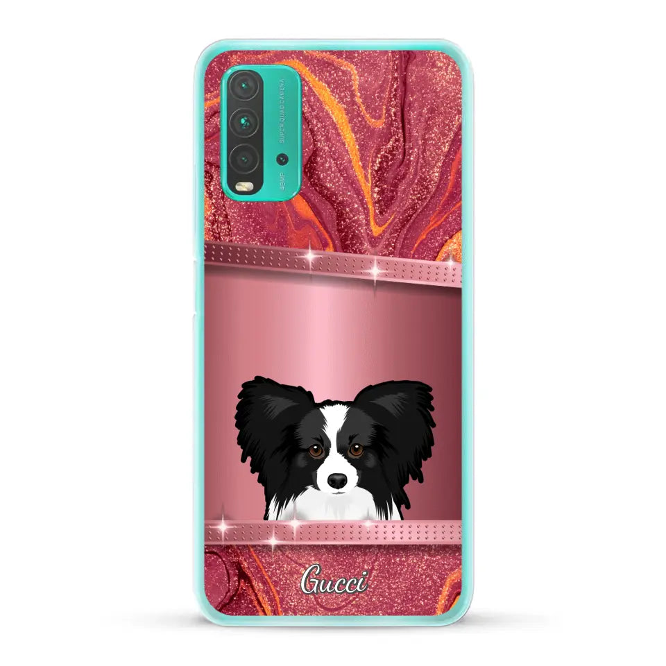 Chiens curieux aspect pailleté - Coque de téléphone personnalisée