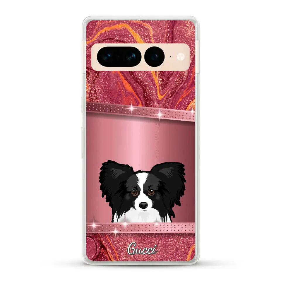 Chiens curieux aspect pailleté - Coque de téléphone personnalisée