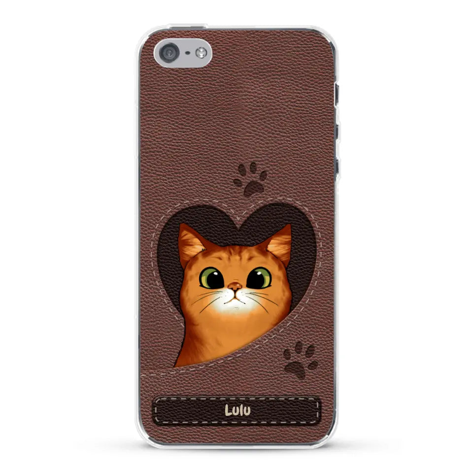 Chats curieux aspect cuir - Coque de téléphone personnalisée