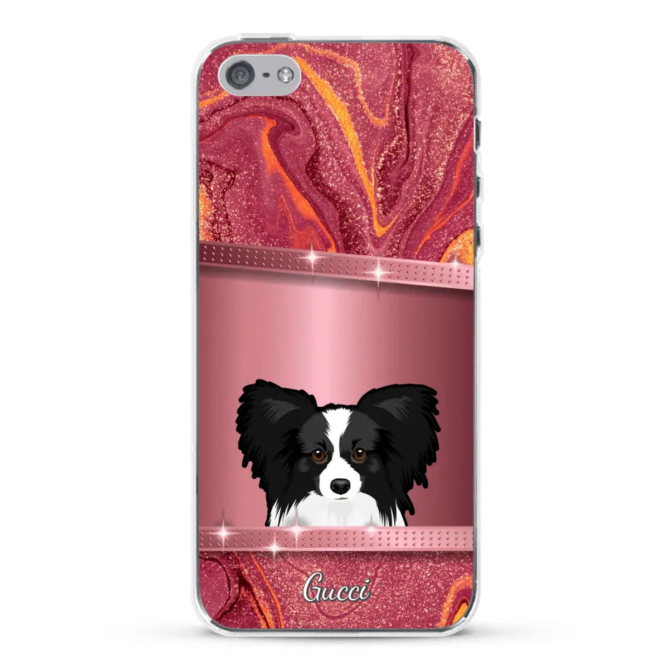 Chiens curieux aspect pailleté - Coque de téléphone personnalisée