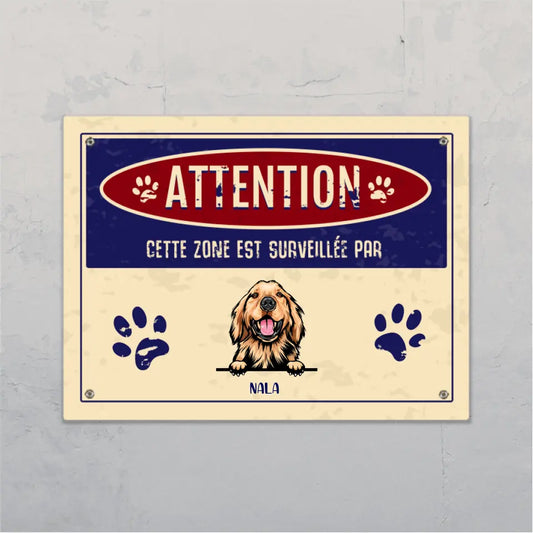 Attention ! - Plaque de porte personnalisée