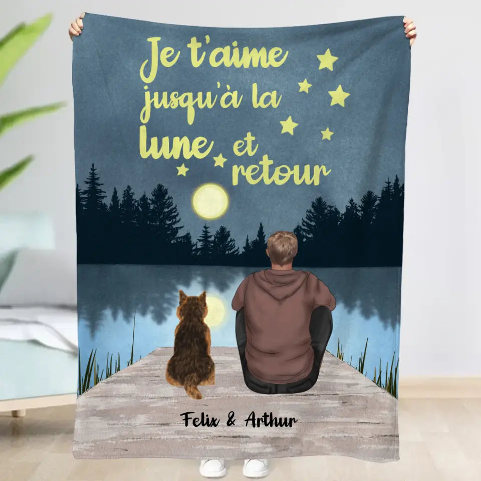 Jusqu'à la lune et retour (homme) - Couverture personnalisée