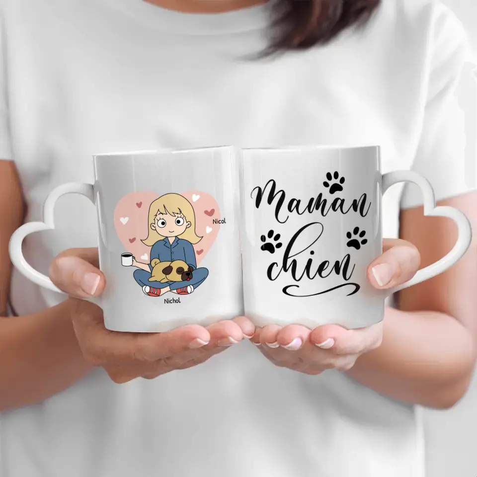 Maman chien (style BD) - Mug personnalisé