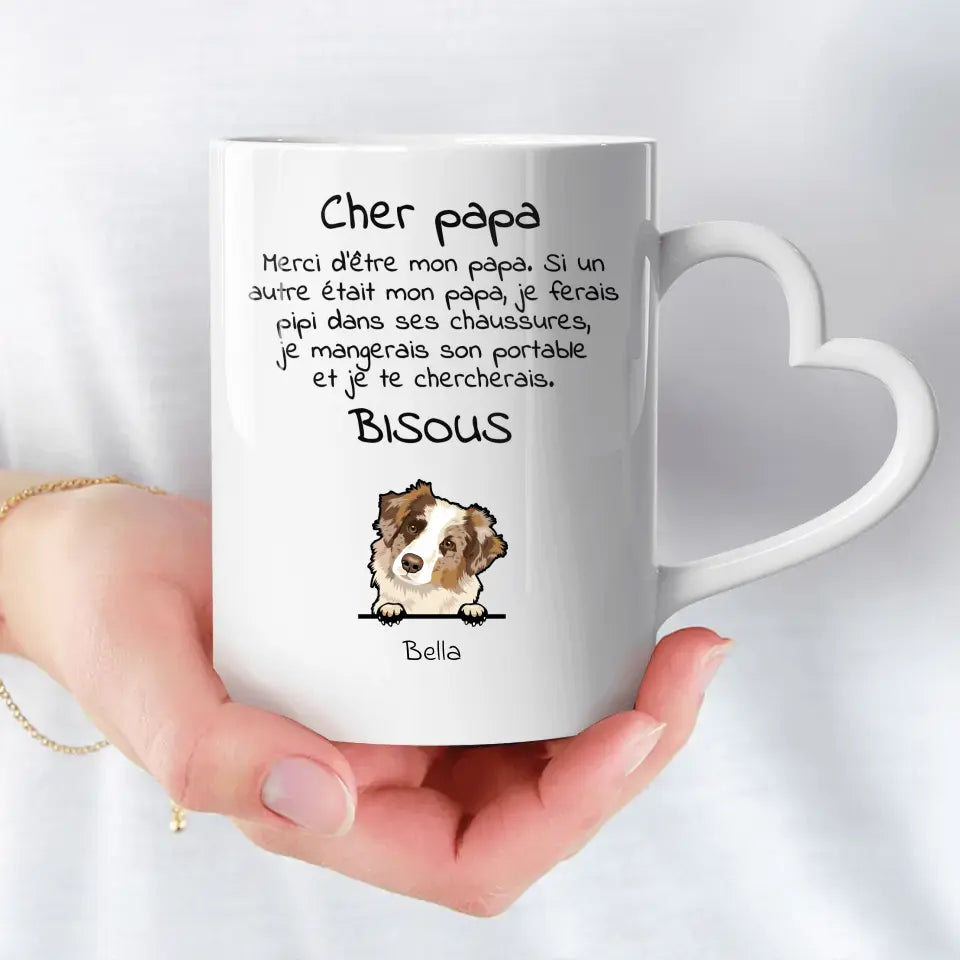 Cher papa (chien) - Mug personnalisé