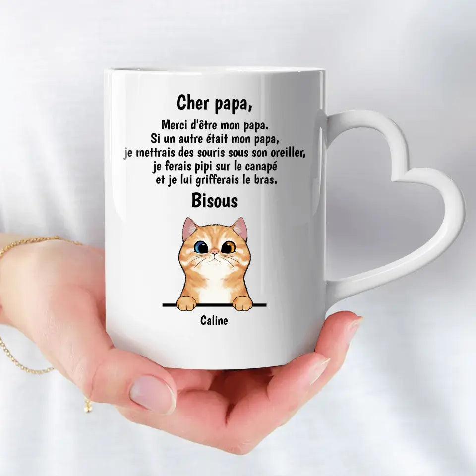 Chère maman/Cher papa (Chats curieux) - Mug personnalisé