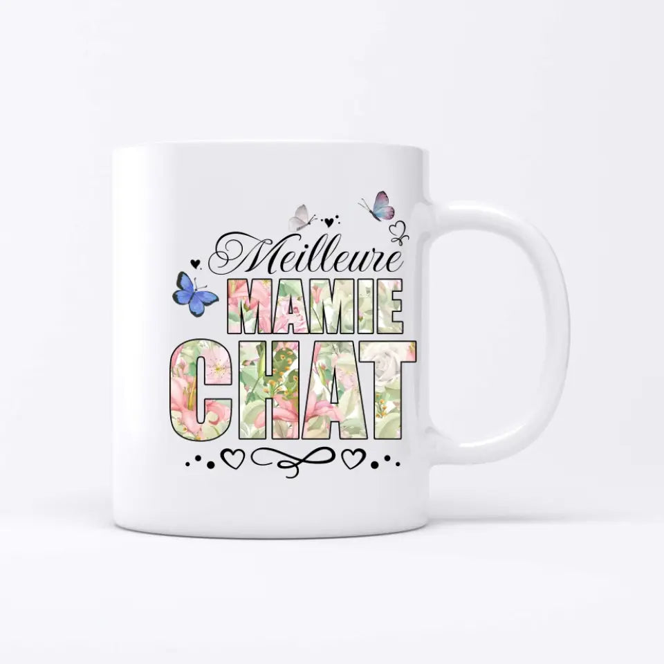 Meilleure mamie (motif floral) - Mug personnalisé