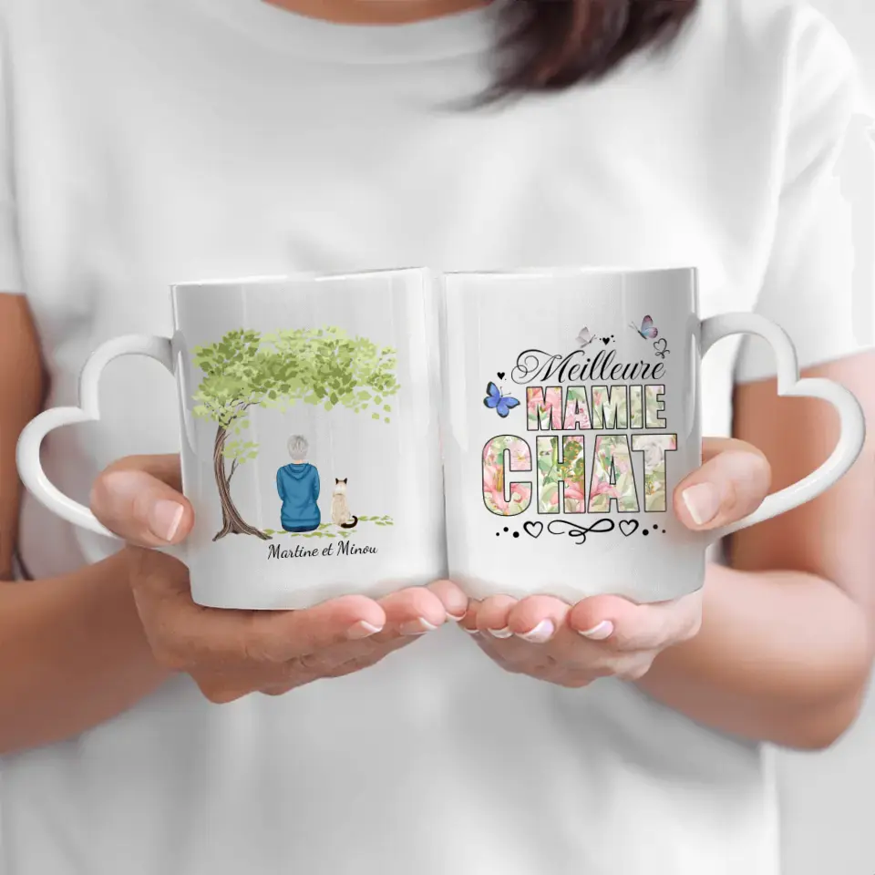 Meilleure mamie (motif floral) - Mug personnalisé