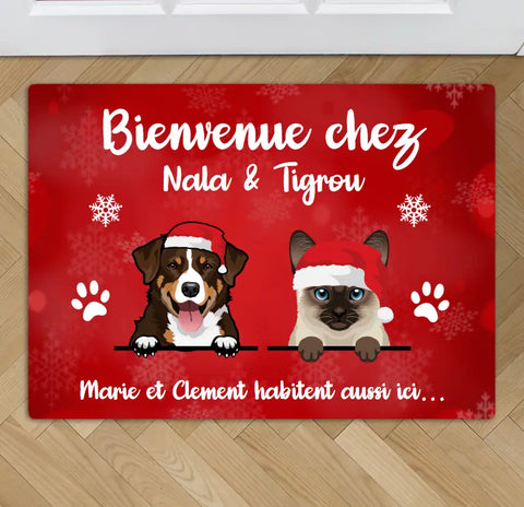 Bienvenue chez (Noël) - Paillasson personnalisé - Featured Image