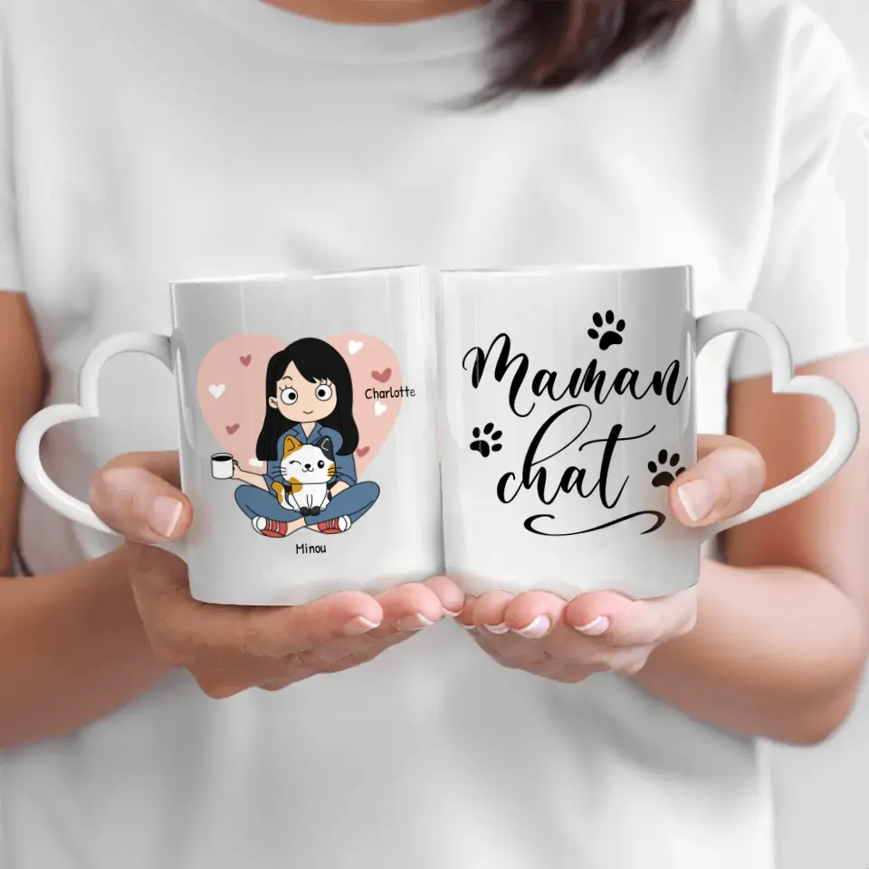 Maman chat - Mug personnalisé (Style BD)