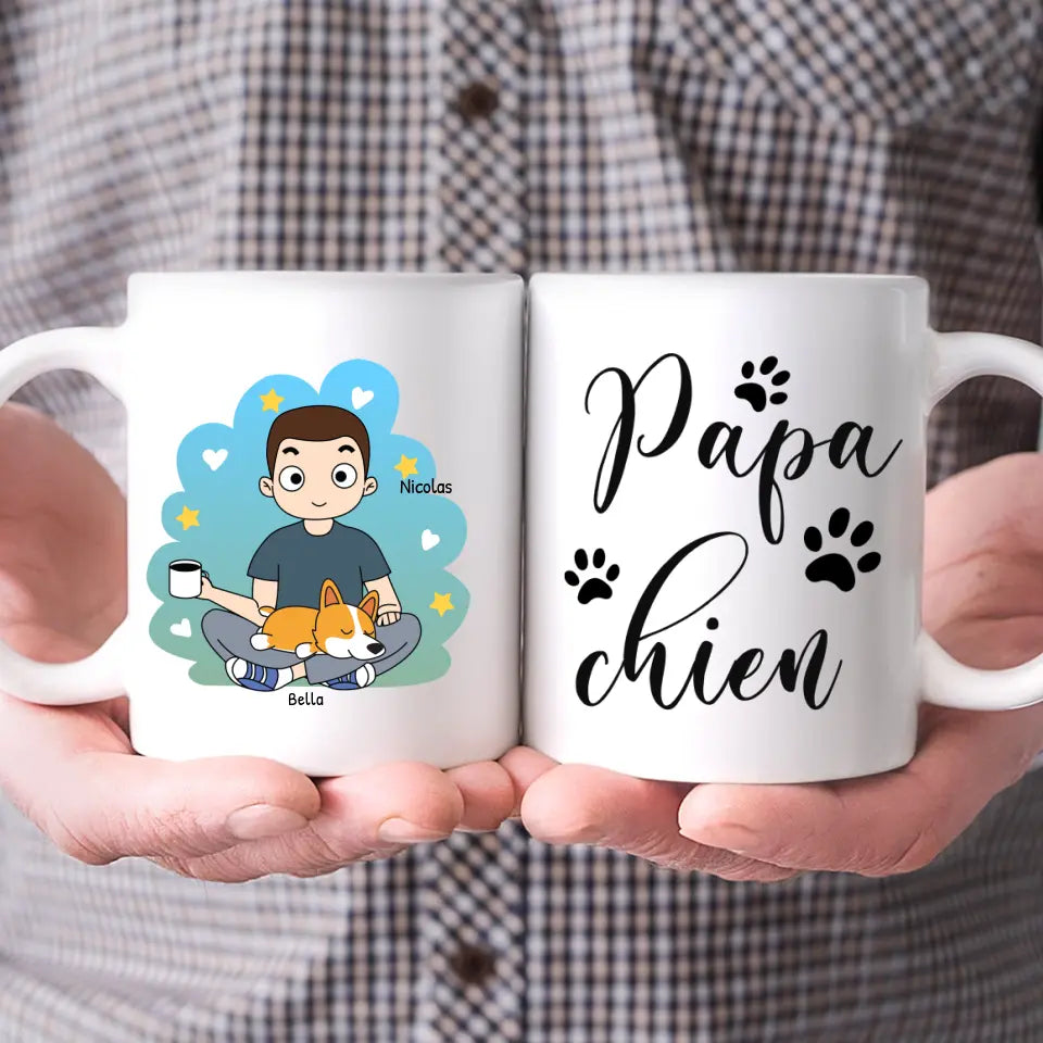 Papa Chien - Mug personnalisé (Style BD)