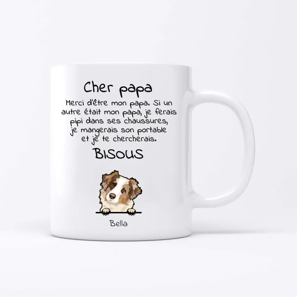 Cher papa (chien) - Mug personnalisé