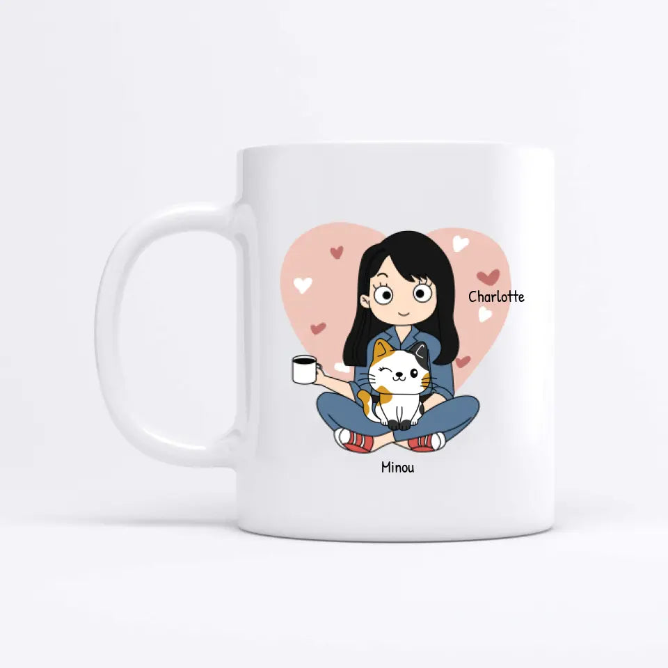 Maman chat - Mug personnalisé (Style BD)