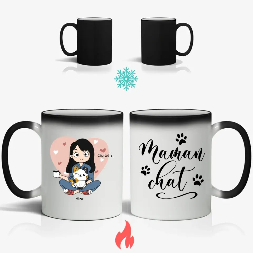 Maman chat - Mug personnalisé (Style BD)