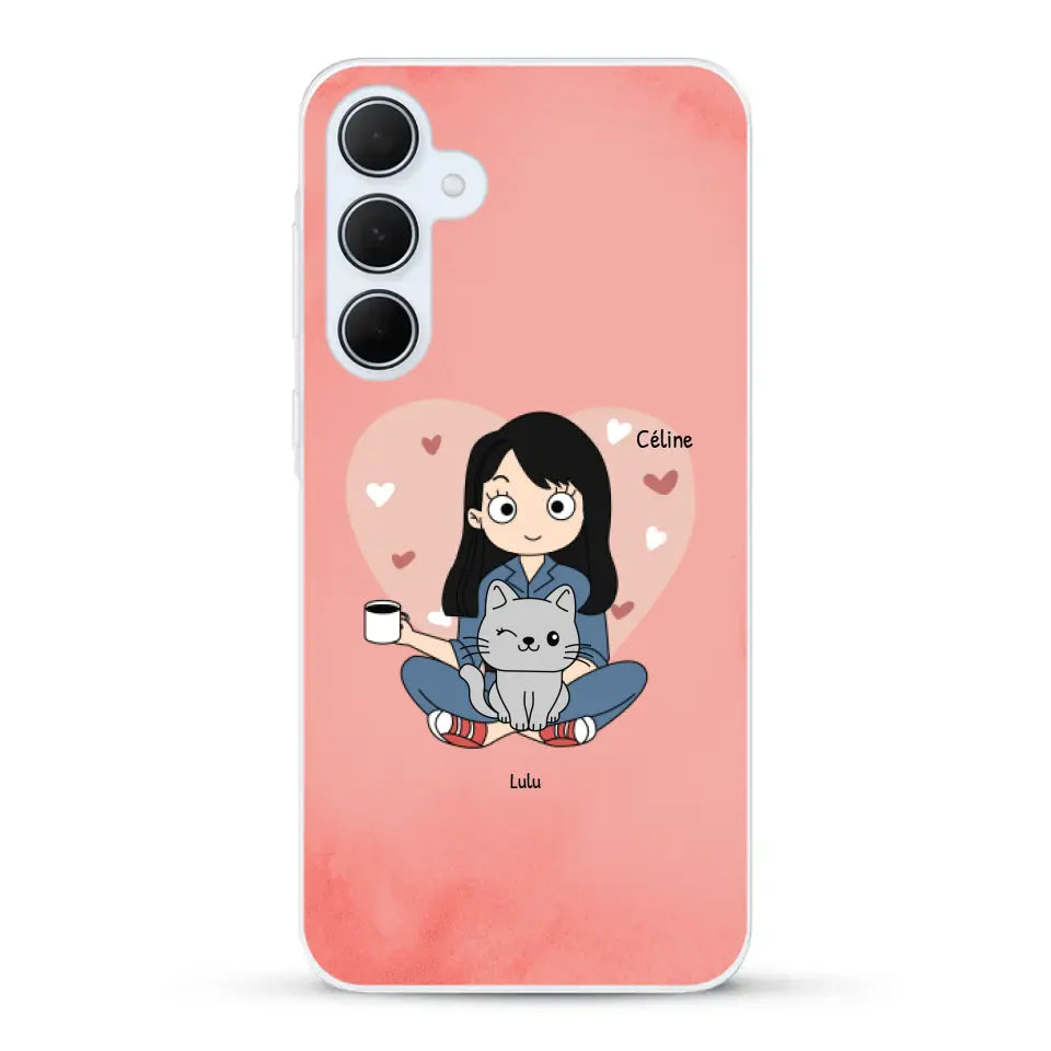 Maman chat BD - Coque de téléphone personnalisée