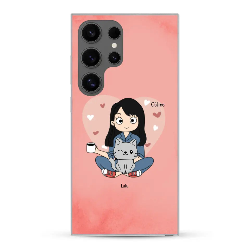 Maman chat BD - Coque de téléphone personnalisée