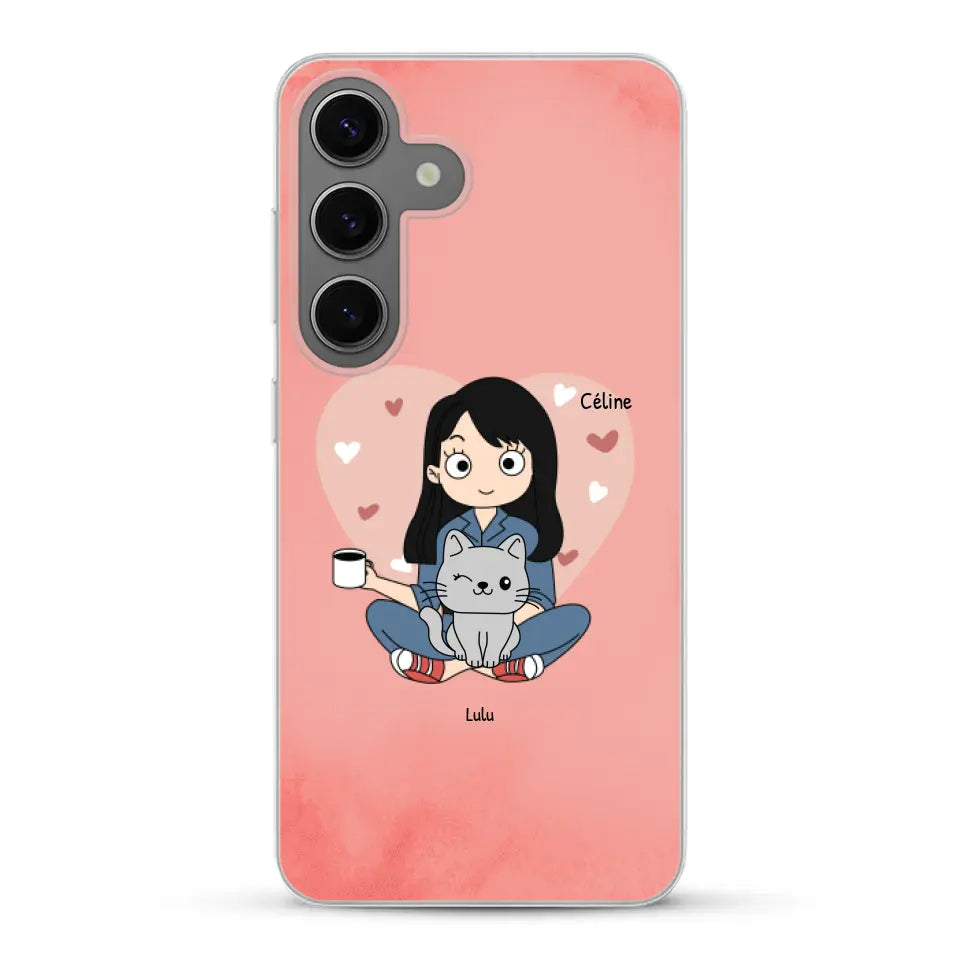 Maman chat BD - Coque de téléphone personnalisée