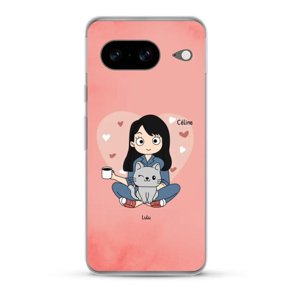 Maman chat BD - Coque de téléphone personnalisée