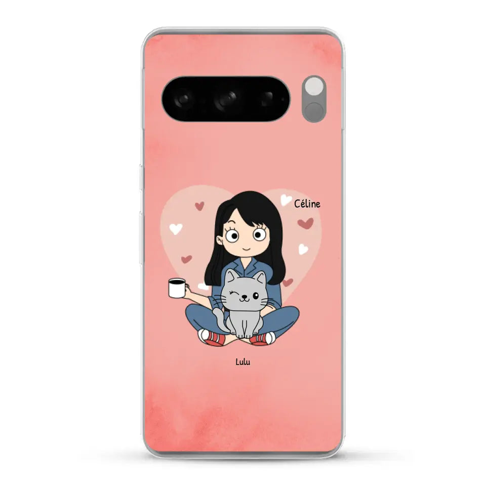 Maman chat BD - Coque de téléphone personnalisée