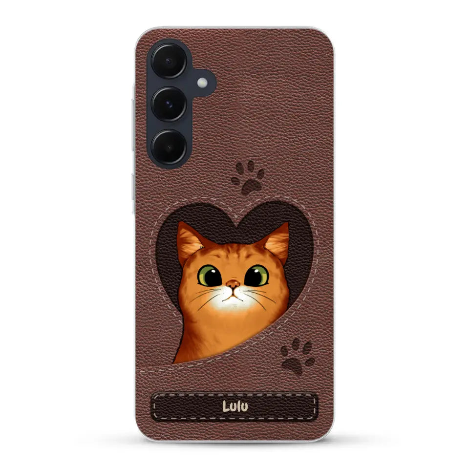 Chats curieux aspect cuir - Coque de téléphone personnalisée