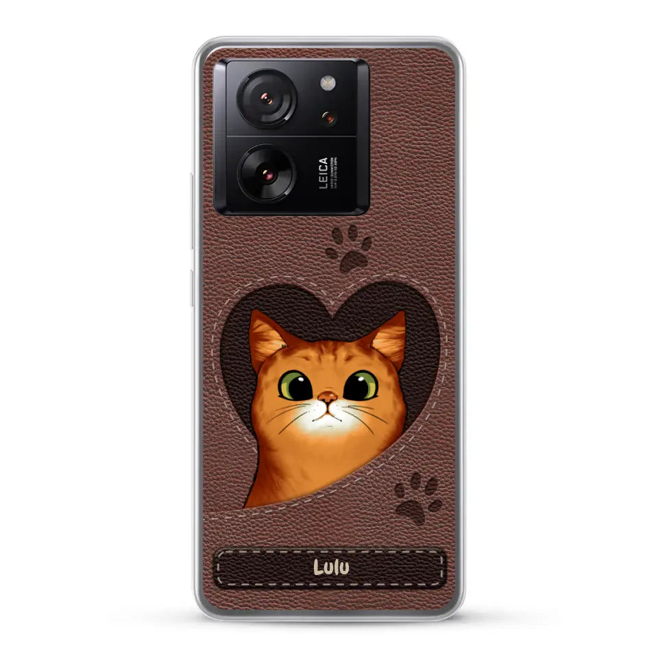 Chats curieux aspect cuir - Coque de téléphone personnalisée