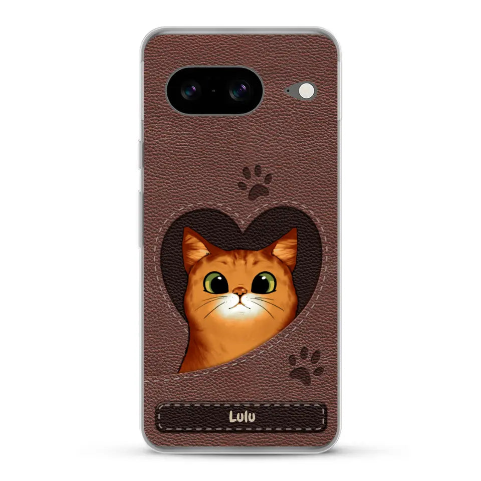 Chats curieux aspect cuir - Coque de téléphone personnalisée