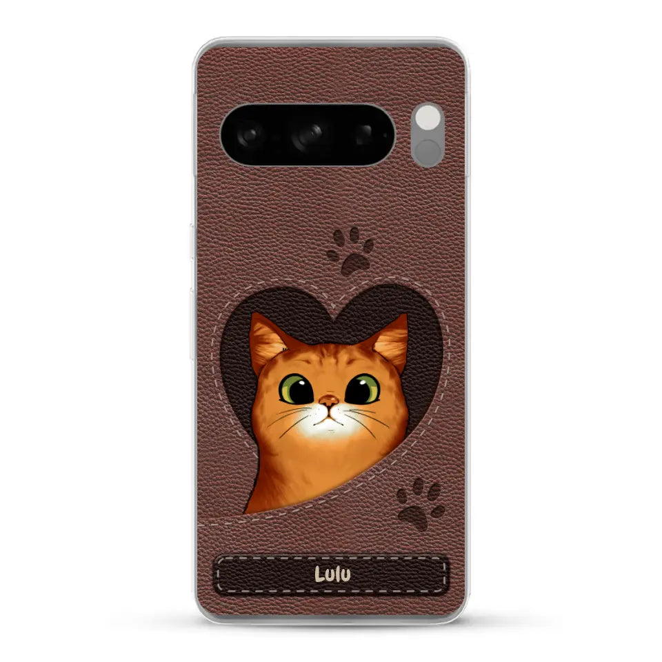 Chats curieux aspect cuir - Coque de téléphone personnalisée