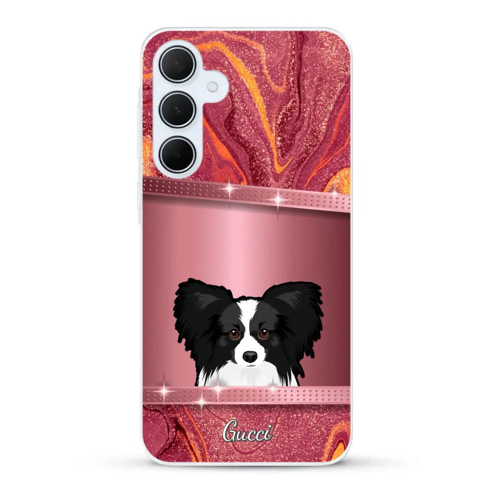 Chiens curieux aspect pailleté - Coque de téléphone personnalisée