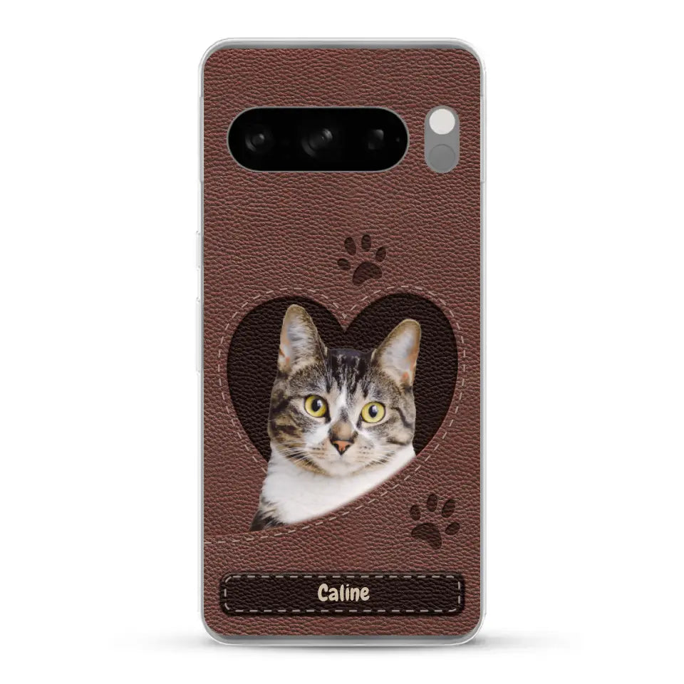 Aspect cuir avec photo - Coque de téléphone personnalisée