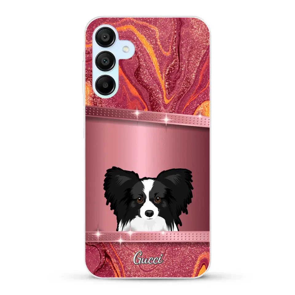 Chiens curieux aspect pailleté - Coque de téléphone personnalisée