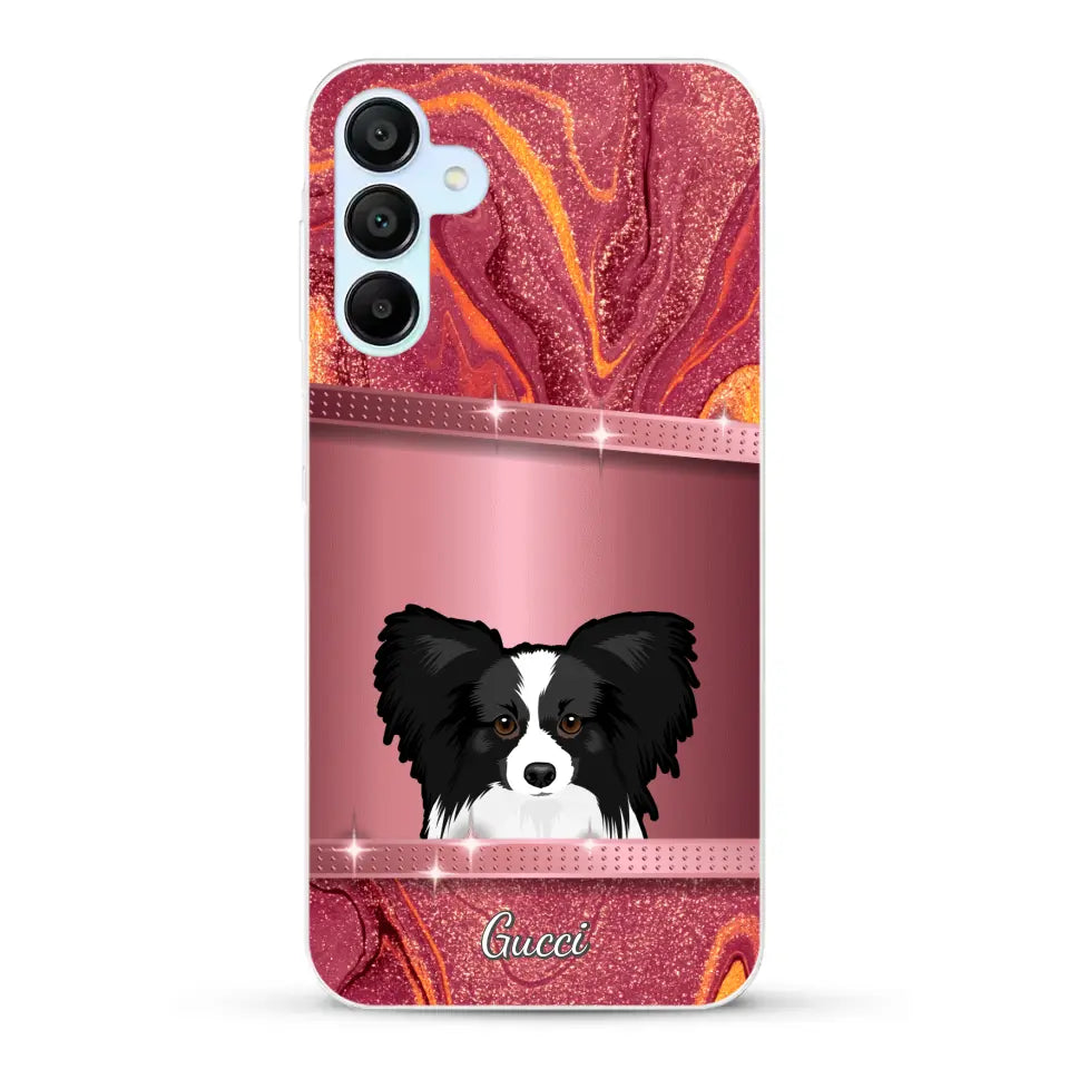 Chiens curieux aspect pailleté - Coque de téléphone personnalisée