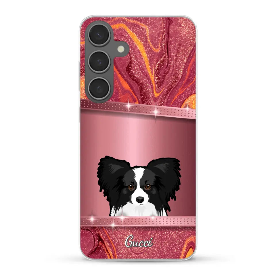 Chiens curieux aspect pailleté - Coque de téléphone personnalisée