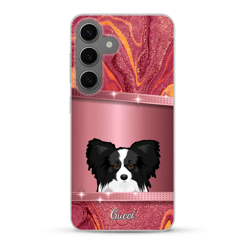 Chiens curieux aspect pailleté - Coque de téléphone personnalisée