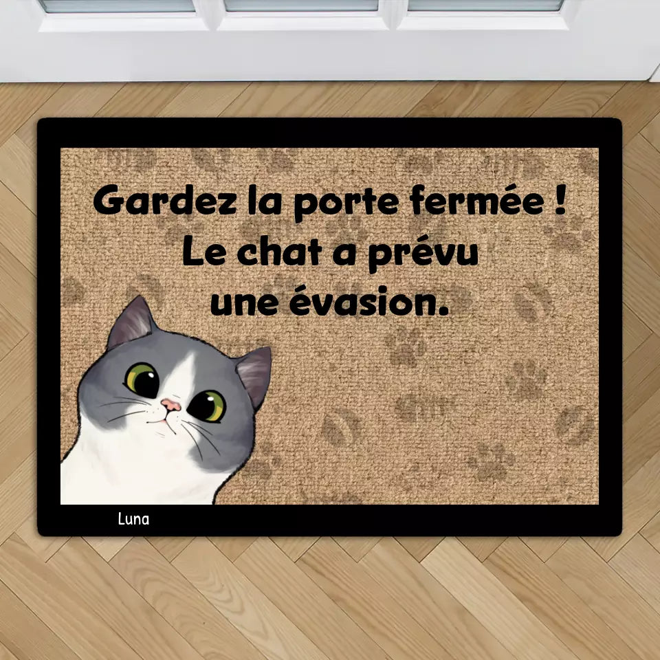 Les chats ont prévu une évasion - Paillasson personnalisé