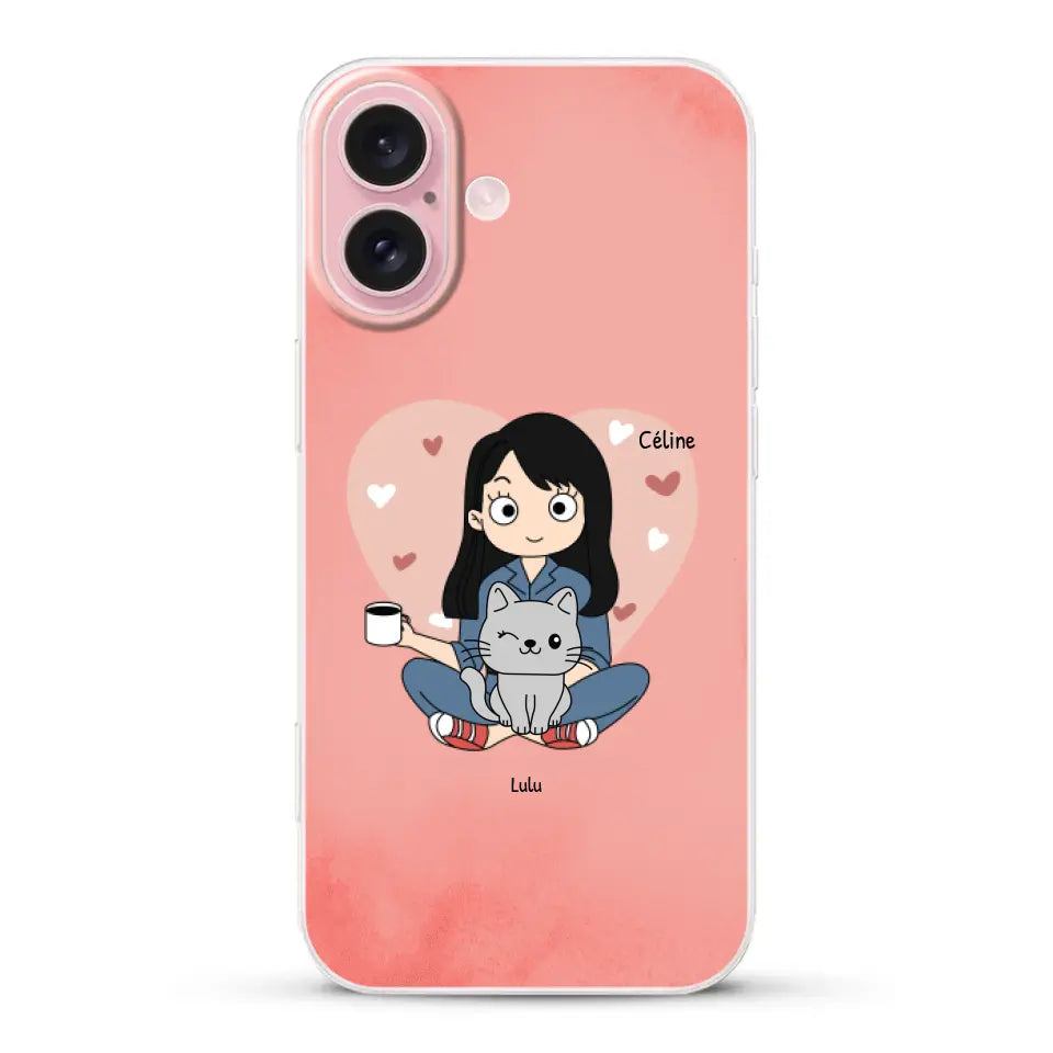 Maman chat BD - Coque de téléphone personnalisée