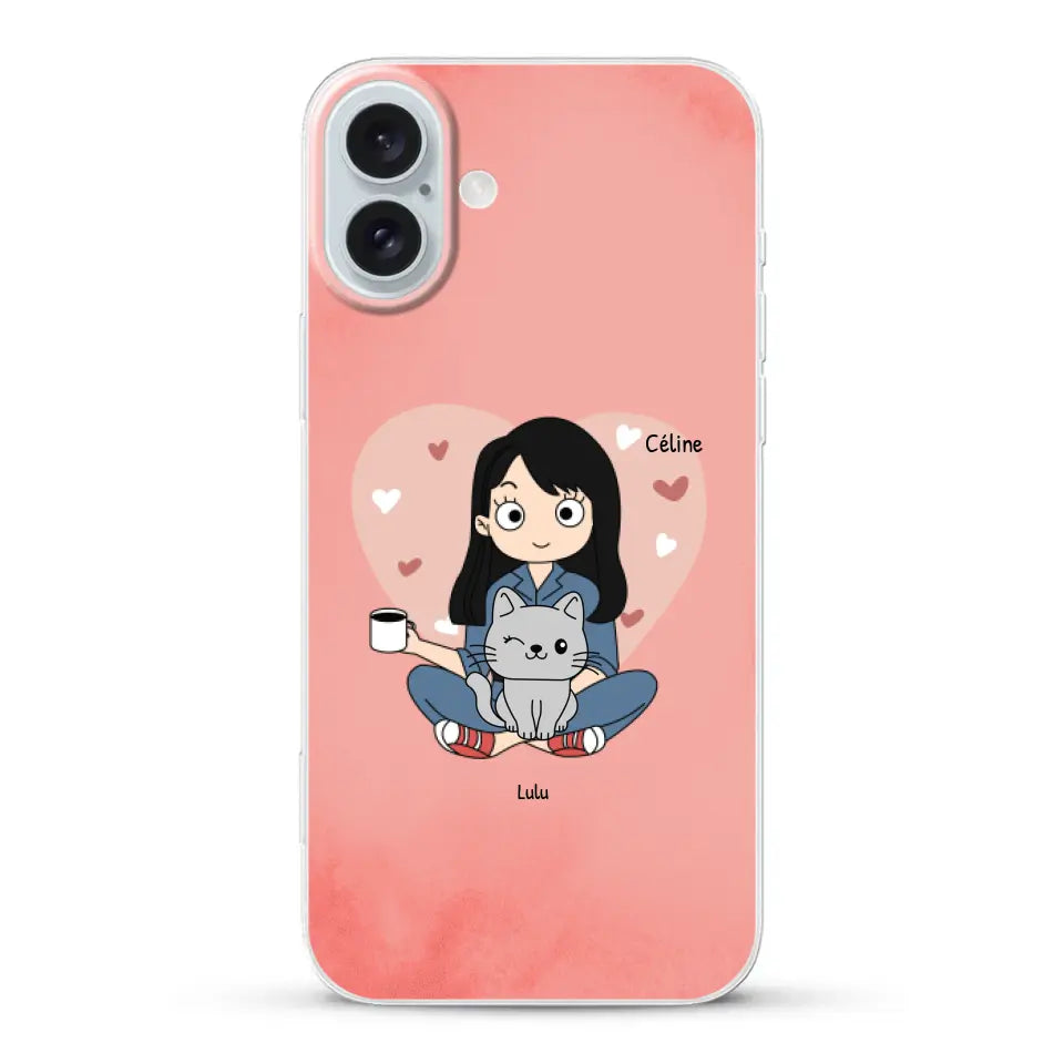 Maman chat BD - Coque de téléphone personnalisée