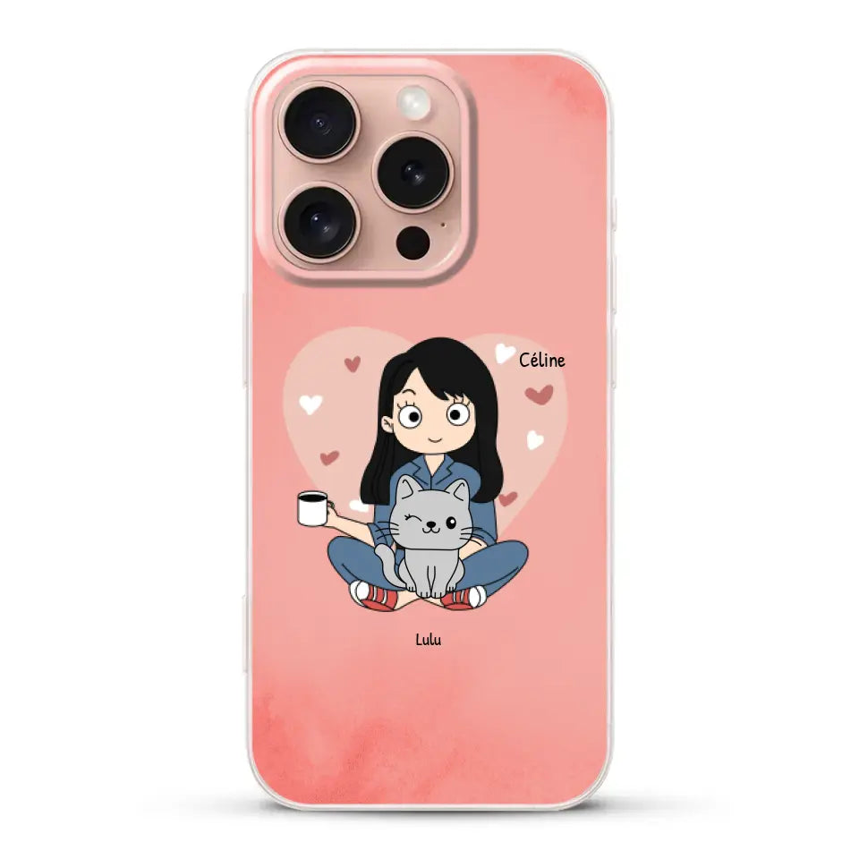 Maman chat BD - Coque de téléphone personnalisée