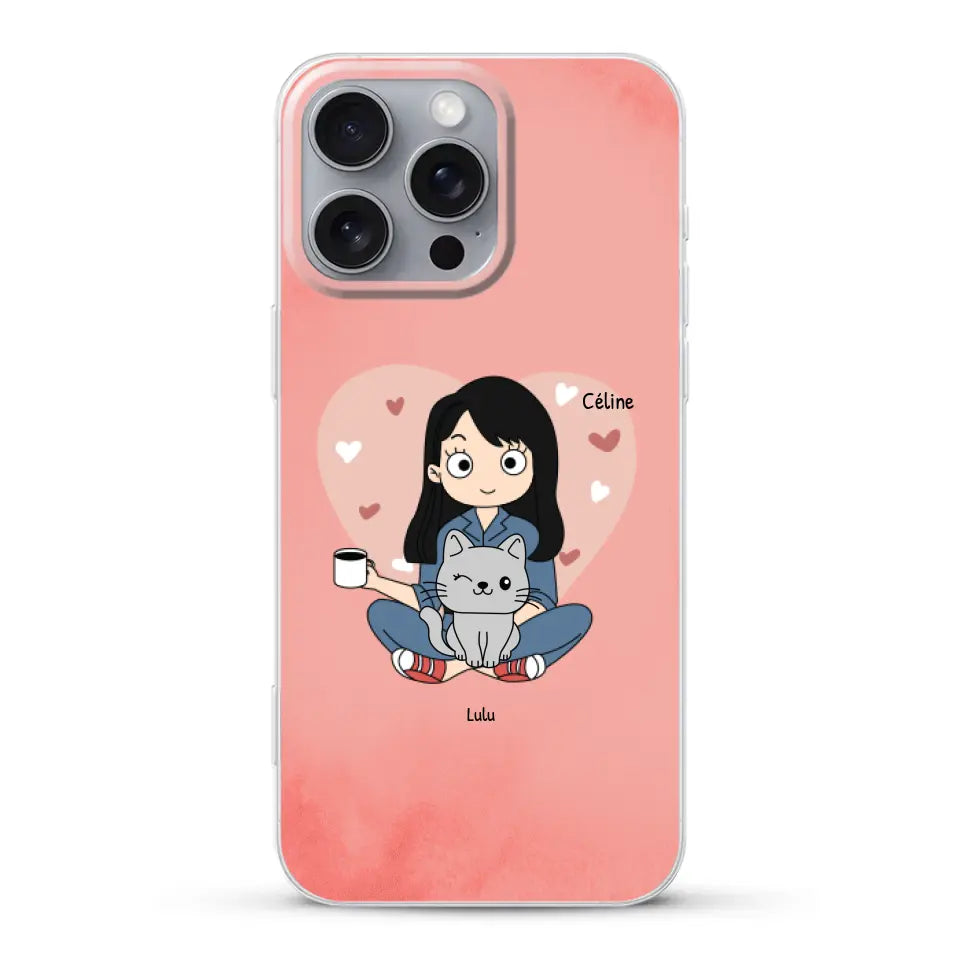 Maman chat BD - Coque de téléphone personnalisée