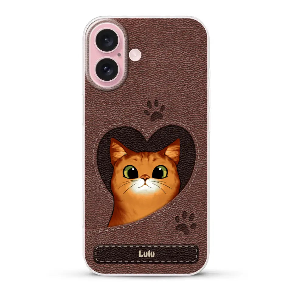 Chats curieux aspect cuir - Coque de téléphone personnalisée