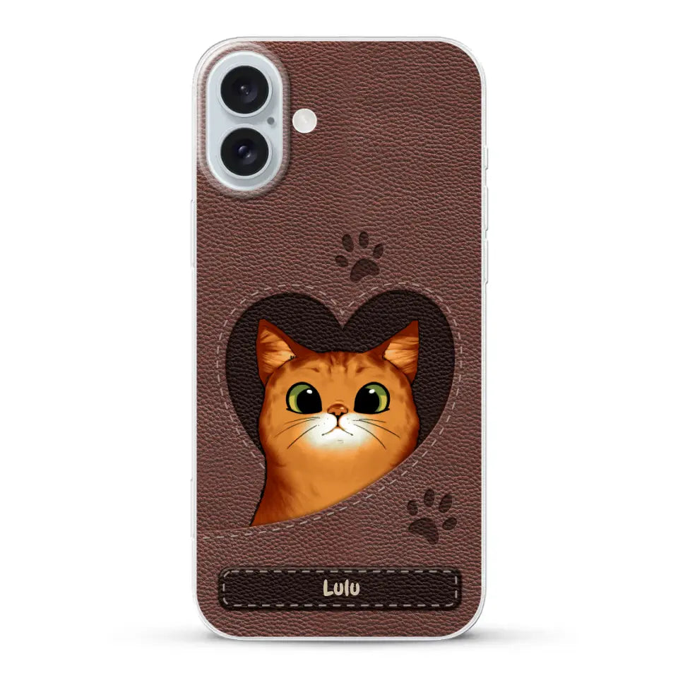 Chats curieux aspect cuir - Coque de téléphone personnalisée