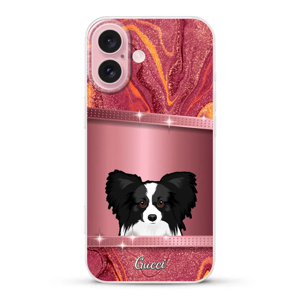 Chiens curieux aspect pailleté - Coque de téléphone personnalisée