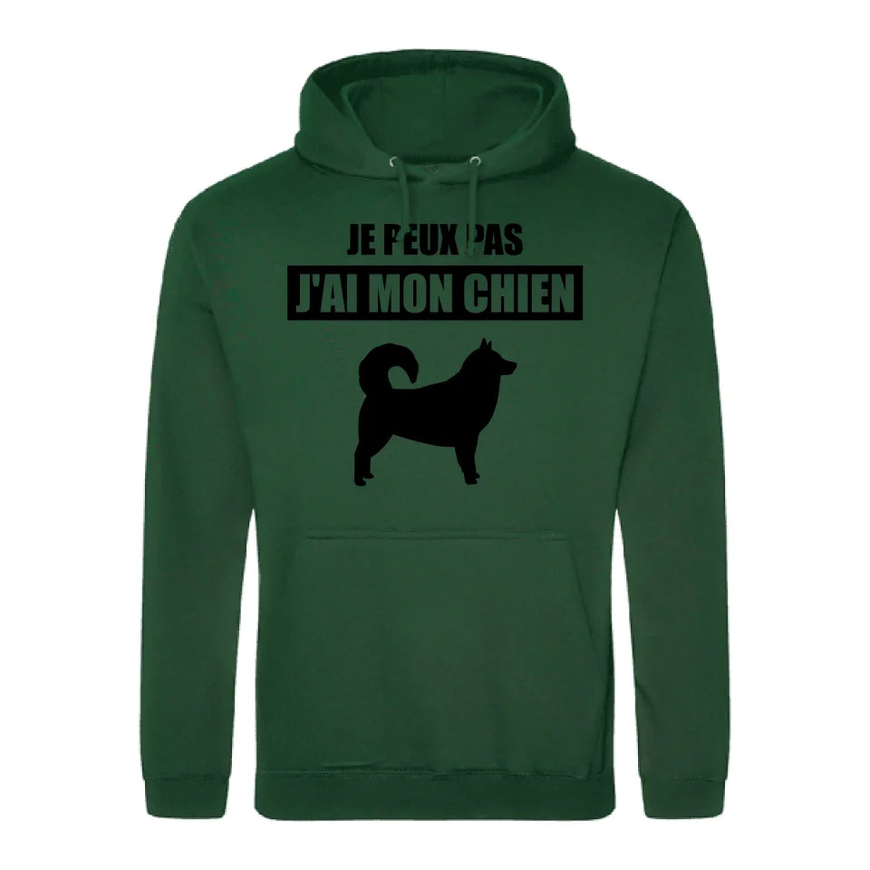 Je peux pas, j'ai mon chien - Sweat à capuche personnalisé