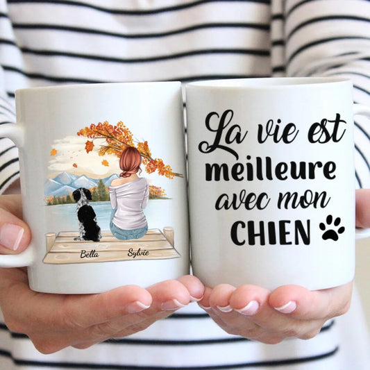 Femme avec animal - Mug personnalisé