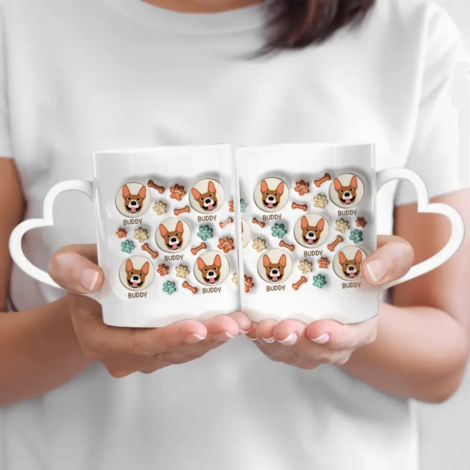 Têtes d'animaux mignonnes (Optique 3D) - Mug personnalisé