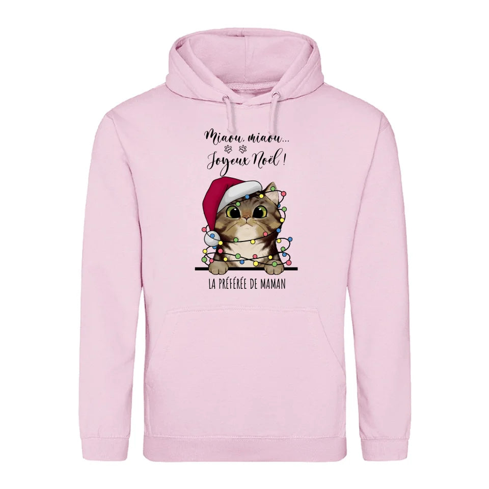 Miaou, miaou... Joyeux Noël ! - Sweat à capuche personnalisé