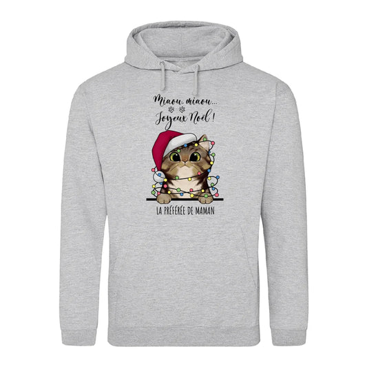 Miaou, miaou... Joyeux Noël ! - Sweat à capuche personnalisé