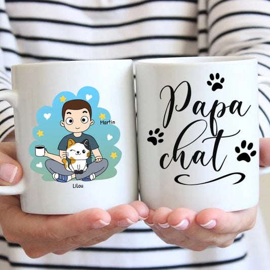 Papa Chat - Mug personnalisé (Style BD)