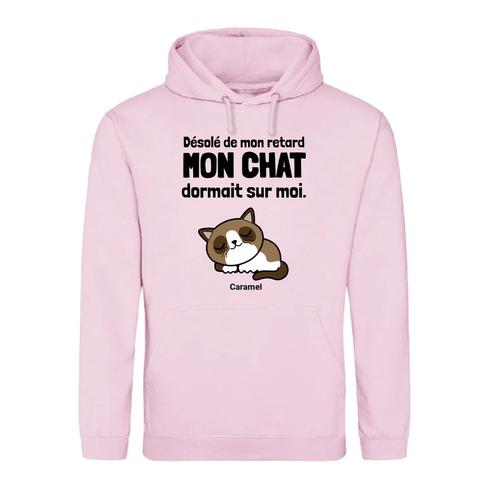 Désolé de mon retard - Sweat à capuche personnalisé