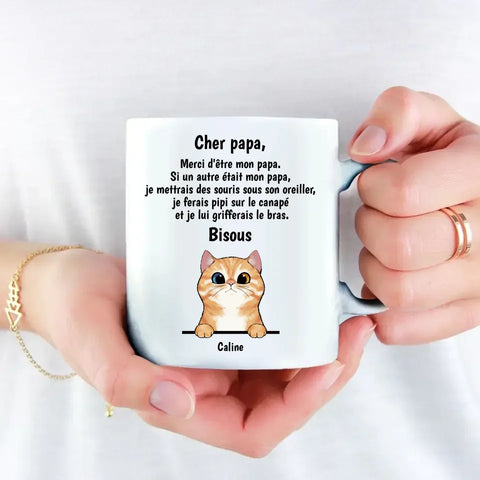 Chère maman/Cher papa (Chats curieux) - Mug personnalisé - Featured Image