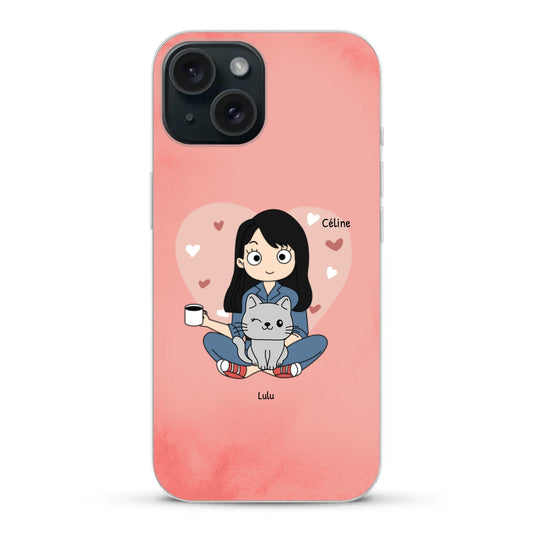 Maman chat BD - Coque de téléphone personnalisée